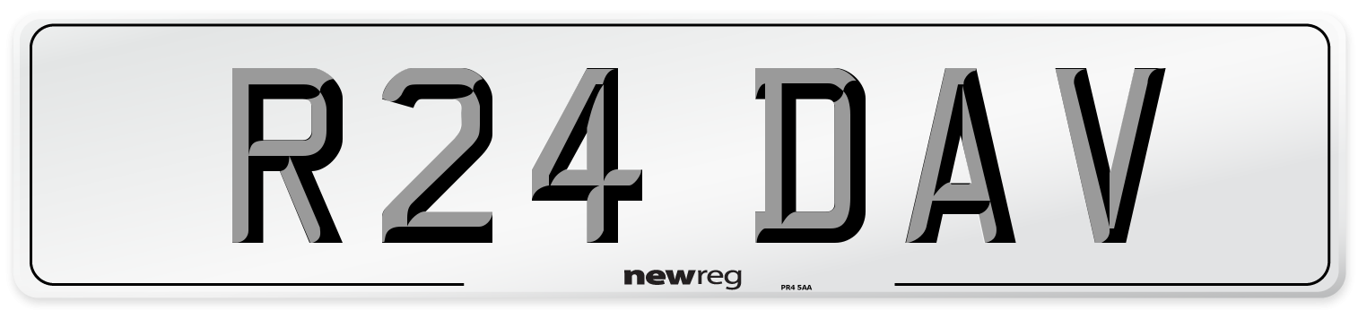 R24 DAV Number Plate from New Reg